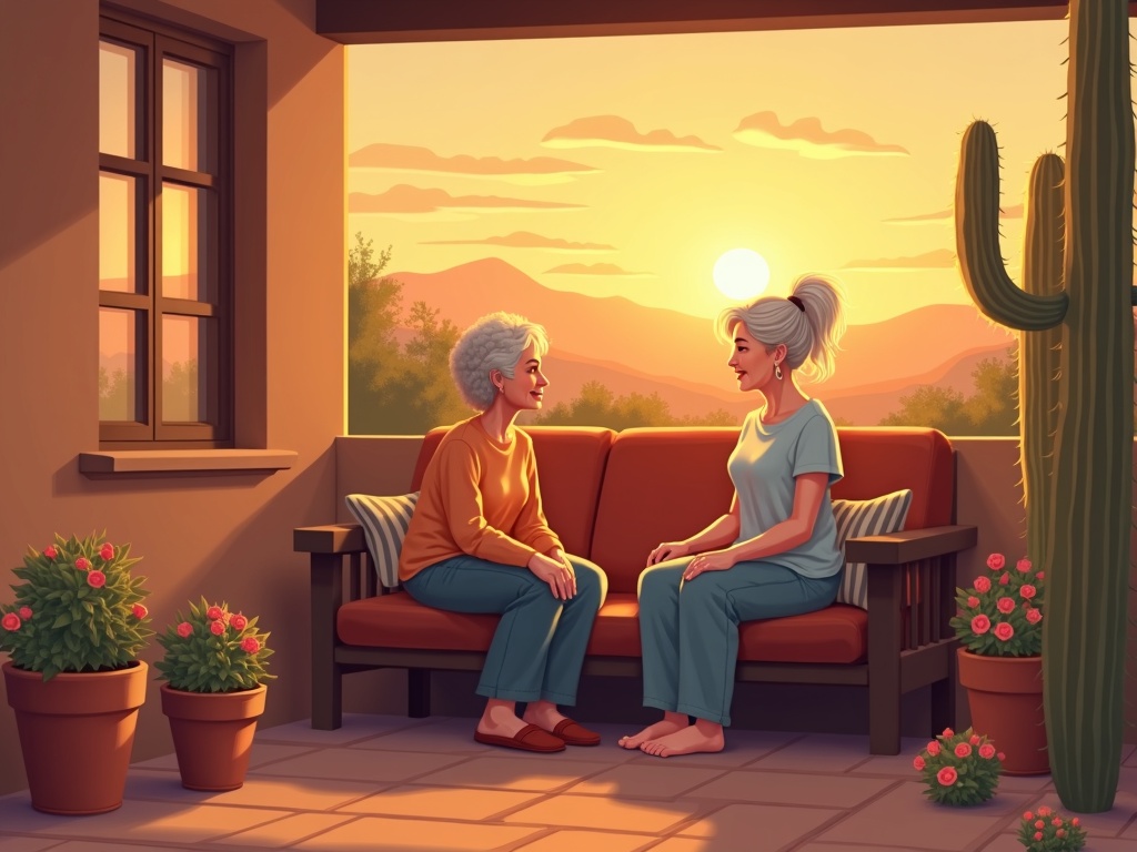 A hospice nurse holding an elderly patient's hand in a sunlit Arizona home bedroom — the kind of early, attentive care that illustrates why early hospice enrollment leads to better outcomes for patients and families.
